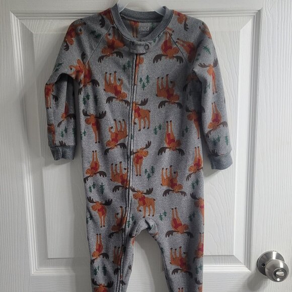 #319 Moose 2T Footed Onesie Pj Pajama Sleeper - Picture 1 of 4